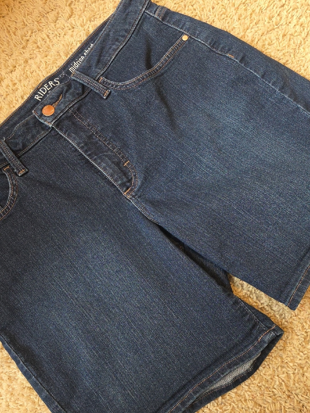 Lee Riders Dark Wash Denim Shorts — Classic Five-Pocket Size 12